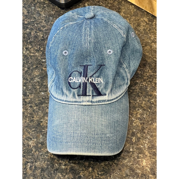 Vintage Calvin Klein Logo Denim Baseball Cap Hat - Picture 2 of 9